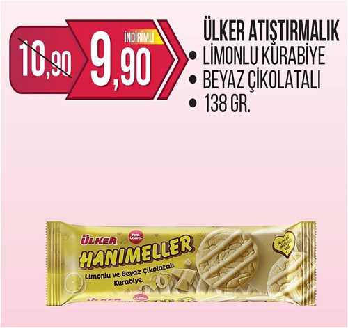 Ülker Atıştırmalık Limonlu Kurabiye/Beyaz Çikolatalı 138 gr image