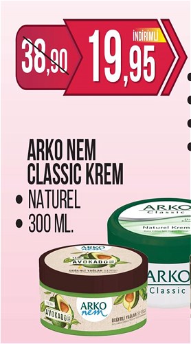 Arko Nem Classic Krem Naturel 300 ml image