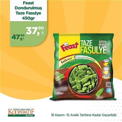 Feast Dondurulmuş Taze Fasulye 450 gr image