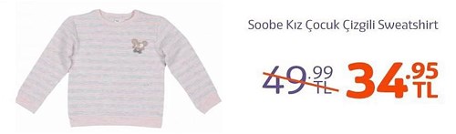 Soobe Kız Çocuk Çizgili Sweatshirt image