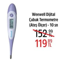 Weewell Digital Çubuk Termometre (Ateş Ölçer) - 10 sn image
