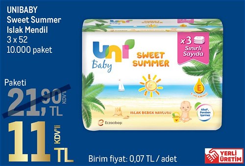 Uni Baby Sweet Summer Islak Mendil 3x52 image