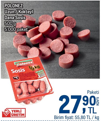 Polonez Uzun/Kokteyl Dana Sosis 500 g image