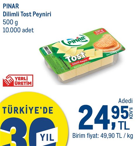 Pınar Dilimli Tost Peyniri 500 g image