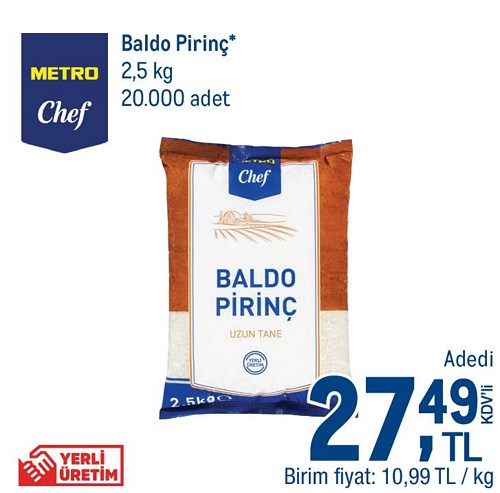 Metro Chef Baldo Pirinç 2,5 kg image