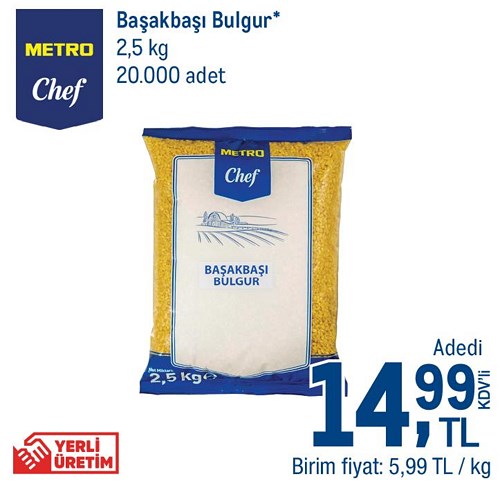 Metro Chef Başakbaşı Bulgur 2,5 kg image