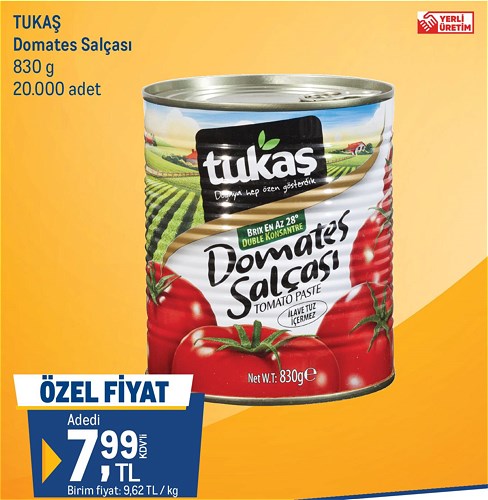 Tukaş Domates Salçası 830 g image