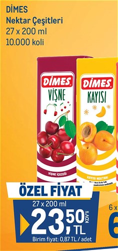 Dimes Nektar Çeşitleri 27x200 ml image