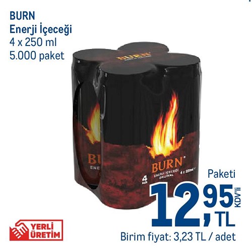 Burn Enerji İçeceği 4x250 ml image