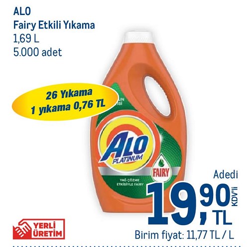 Alo Fairy Etkili Yıkama 1,69 l image