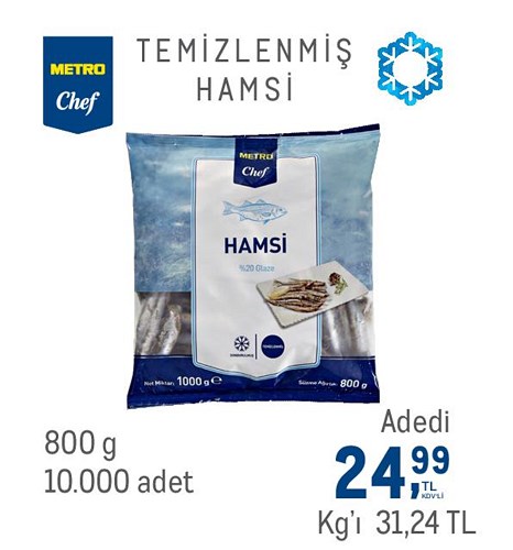 Metro Chef Temizlenmiş Hamsi 800 g image