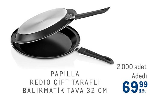 Papilla Redio Çift Taraflı Balıkmatik Tava 32 cm image