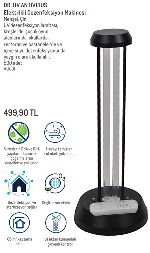 Dr. Uv Antivirüs Elektrikli Dezenfeksiyon Makinesi image