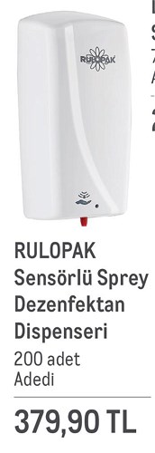 Rulopak Sensörlü Sprey Dezenfektan Dispenseri image
