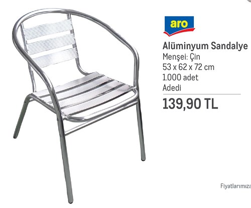 Aro Alüminyum Sandalye 53x62x72 cm image