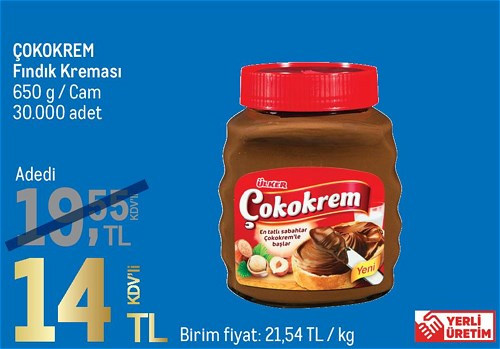 Çokokrem Fındık Kreması 650 g Cam image