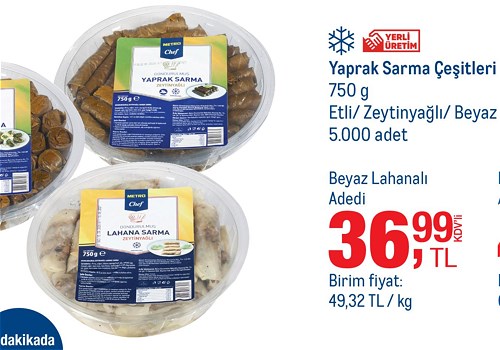 Metro Chef Yaprak Sarma Beyaz Lahanalı 750 g image