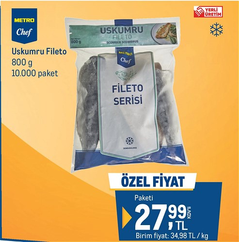 Metro Chef Uskumru Fileto 800 g image