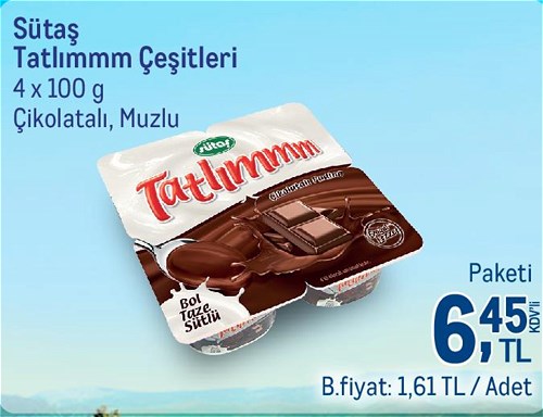 Sütaş Tatlımmm Çeşitleri 4x100 g image