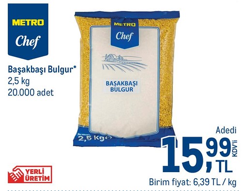 Metro Chef Başakbaşı Bulgur 2,5 kg image