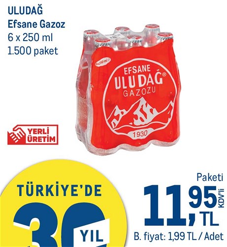 Uludağ Efsane Gazoz 6x250 ml image