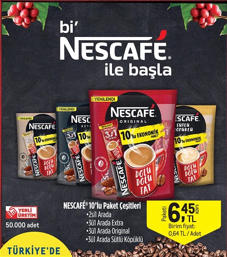 Nescafe 10'lu Paket Çeşitleri/Adet image