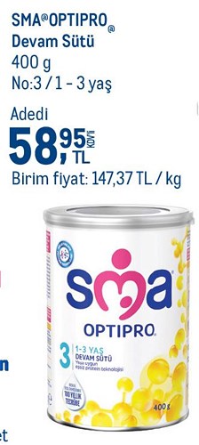 Sma Optipro Devam Sütü 400 g No:3 1-3 Yaş image