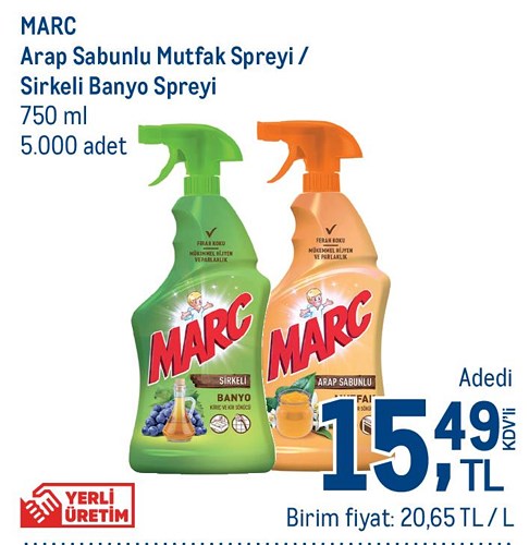 Marc Arap Sabunlu Mutfak Spreyi/Sirkeli Banyo Spreyi 750 ml image