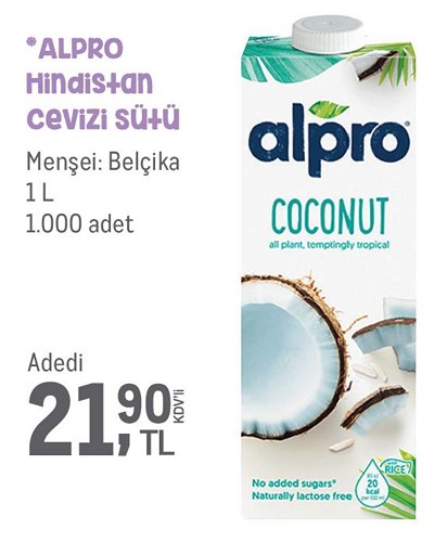 Alpro Hindistan Cevizi Sütü 1 l image