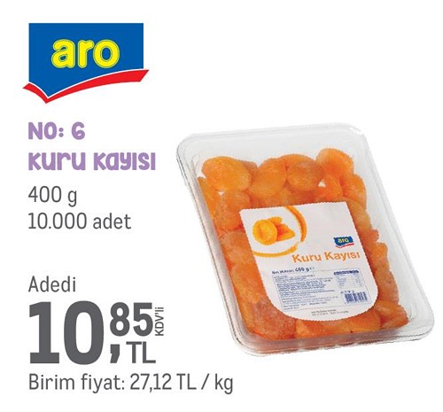 Aro No:6 Kuru Kayısı 400 g image