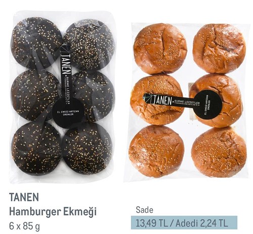 Tanen Hamburger Ekmeği Sade 6x85 g image