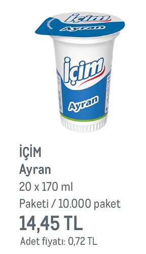Metro İçim Ayran 20x170 ml