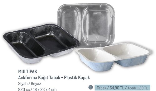 Multipak Ackforma Kağıt Tabak 920 cc 18x23x4 cm image