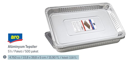 Aro Alüminyum Tepsiler 5'li 4750 cc image