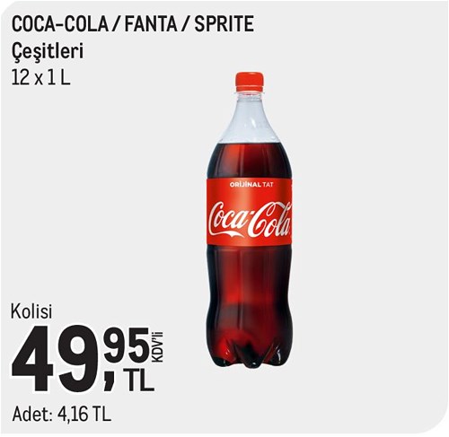 Coca-Cola/Fanta/Sprite Çeşitleri 12x1 l image