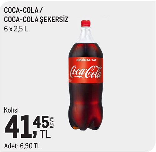 Coca-Cola/Coca-Cola Şekersiz 6x2,5 l image