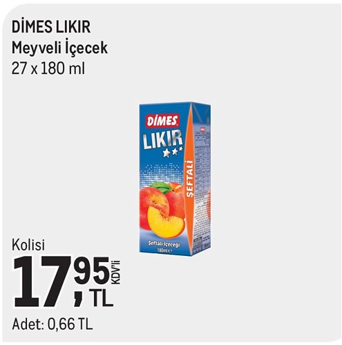 Dimes Lıkır Meyveli İçecek 27x180 ml image