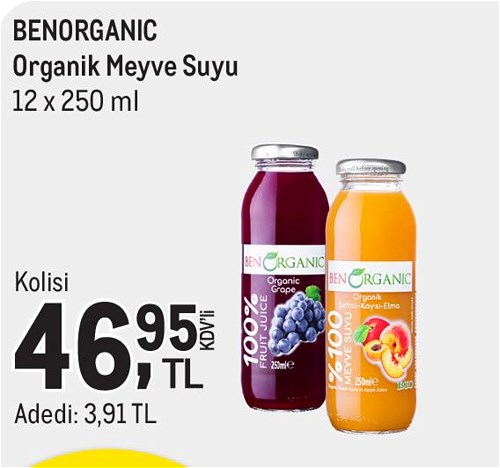 Benorganic Organik Meyve Suyu 12x250 ml image