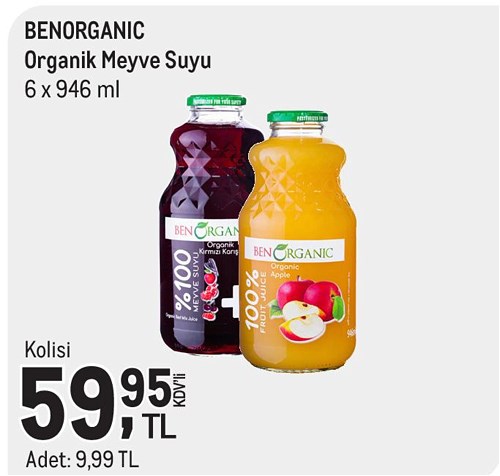 Benorganic Organik Meyve Suyyu 9x946 ml image