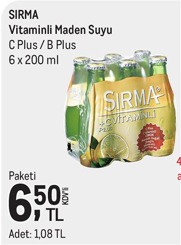 Sırma Vitaminli Maden Suyu C Plus / B Plus 6x200 ml image