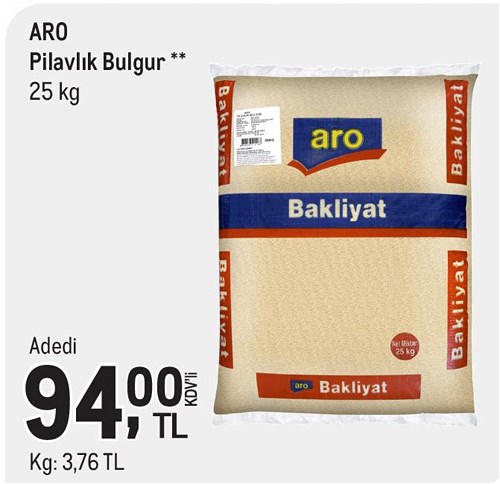 Aro Pilavlık Bulgur 25 kg image