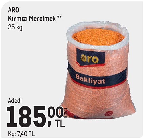 Aro Kırmızı Mercimek 25 kg image