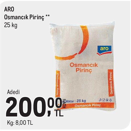 Aro Osmancık Pirinç 25 kg image