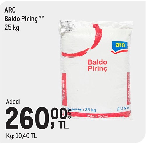 Aro Baldo Pirinç 25 kg image