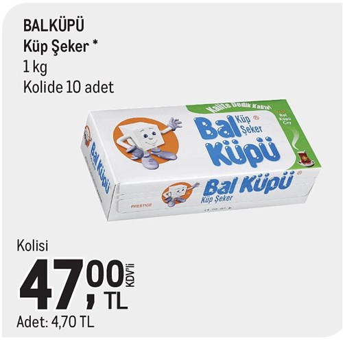 Balküpü Küp Şeker 1 kg Kolide 10 Adet image