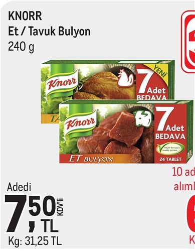 Knorr Et/Tavuk Bulyon 240 g image