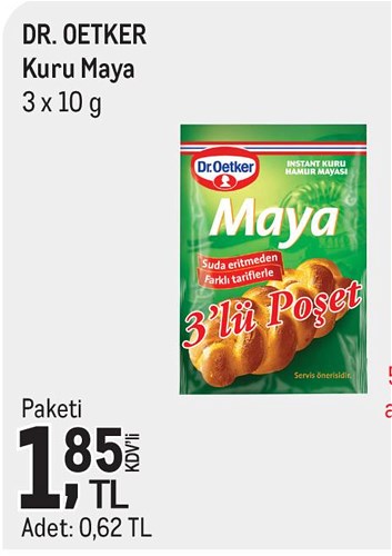 Dr.Oetker Kuru Maya 3x10 g image