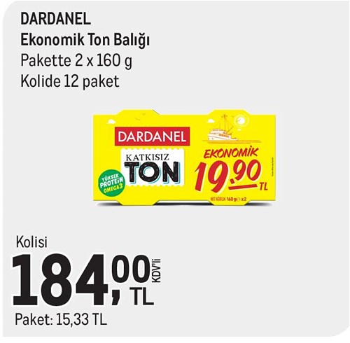 Dardanel Ekonomik Ton Balığı 2x160 g Kolide 12 Paket image