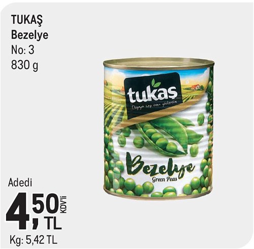 Tukaş Bezelye No:3 830 g image