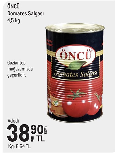 Öncü Domates Salçası 4,5 kg image